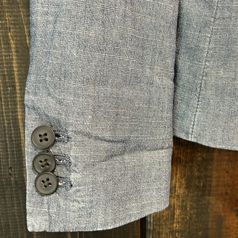 J. Crew Chambray Blazer‎ 2 Denim Blue Office Professional Academia Preppy Cotton